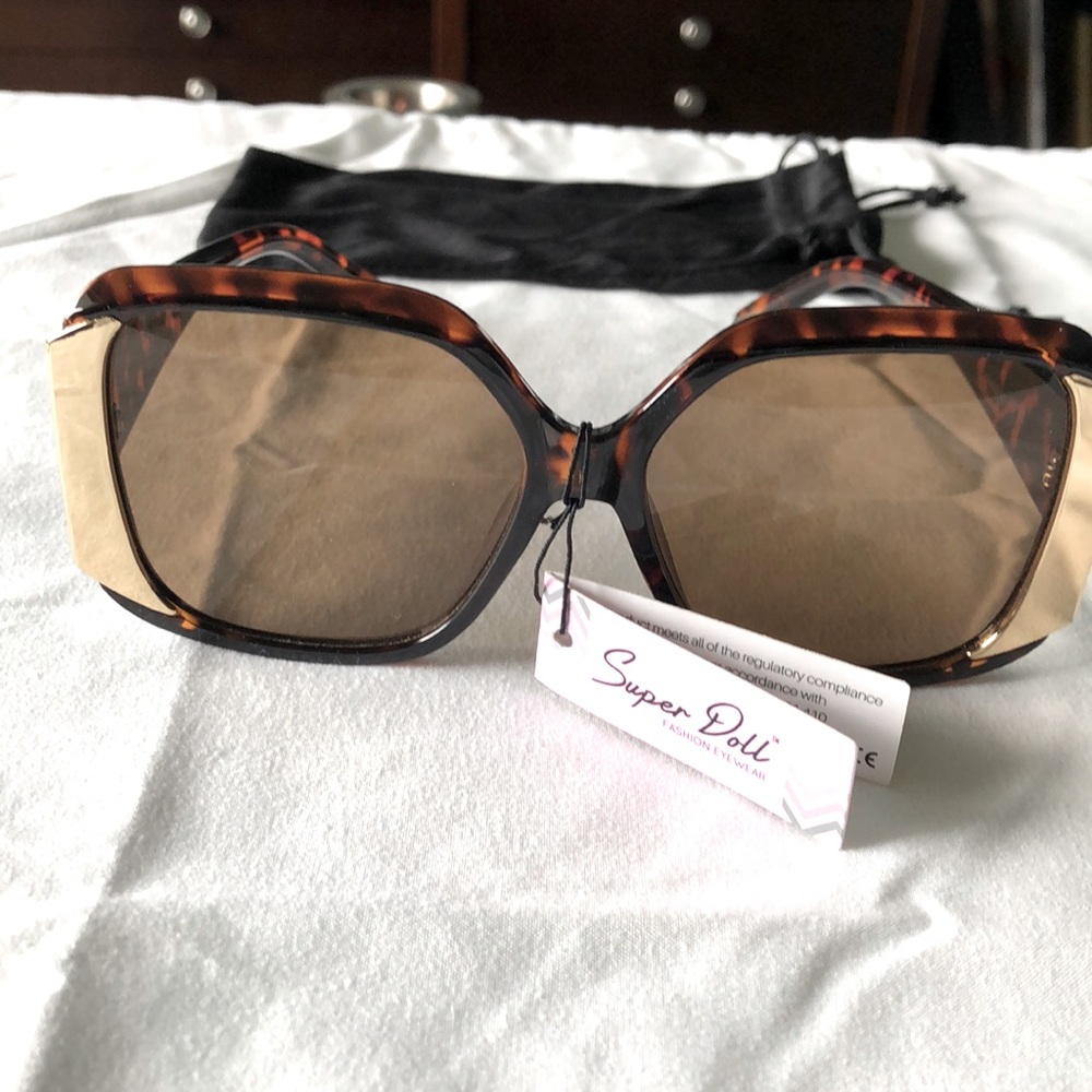 Animal Print with Gold trim New Sunglasses.